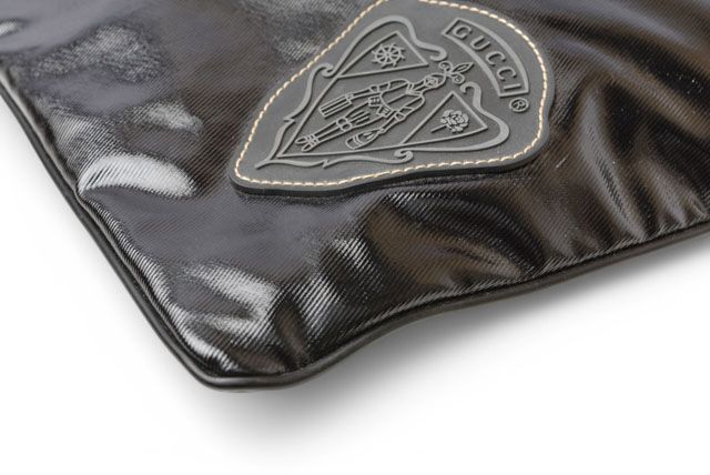 Gucci Shoulder Bag Gucci Bag Cles Sto Emblem PVC Black 181093