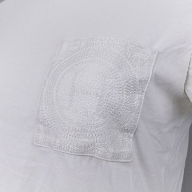 23ss Hermes Embroidered Pocket T-Shirt 36 White Women's Used