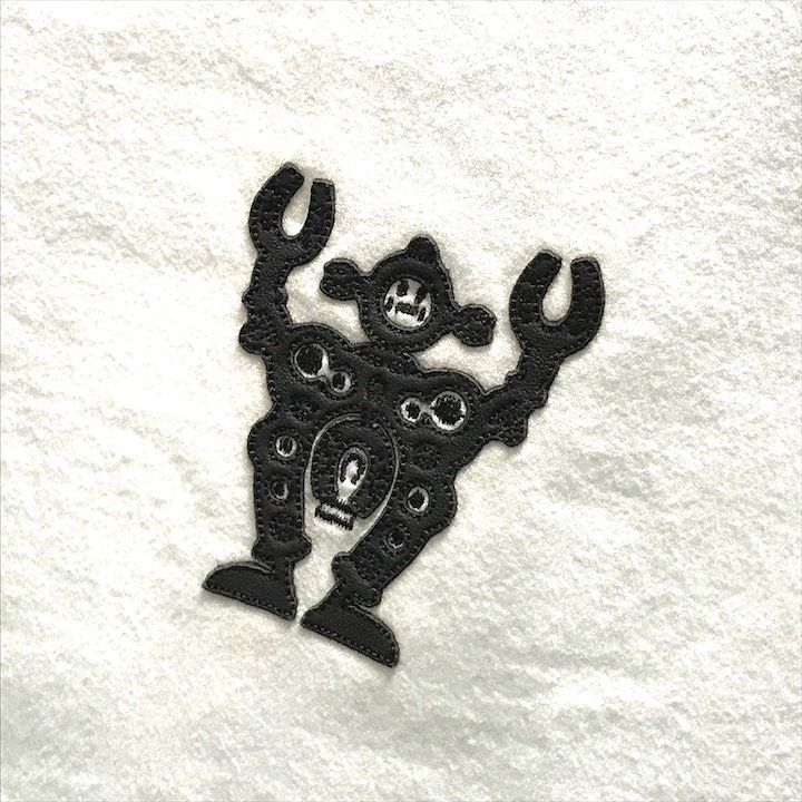 Hermes Robot Motif Patch Short Sleeve T-Shirt Top White