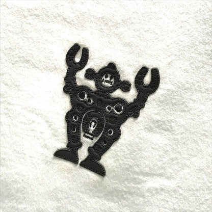Hermes Robot Motif Patch Short Sleeve T-Shirt Top White