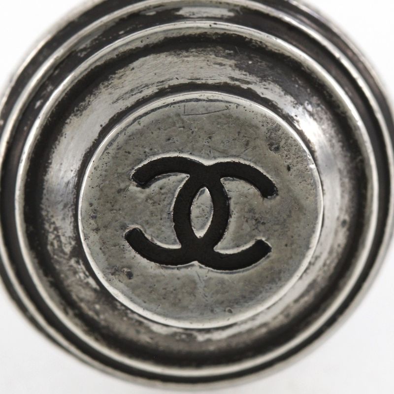 Chanel Coco Mark Metal Silver 99P Ladies 11.7g Earring