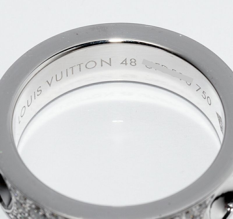 Louis Vuitton 18K White Gold Full Pavé Diamond Petite Bague Empreinte Ring