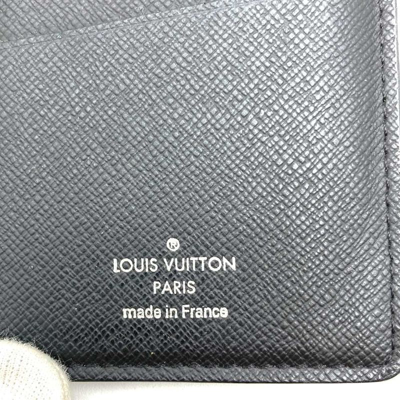 Louis Vuitton M32572 Portefeuille Braza Wallet Black Taiga Women Men Fashion