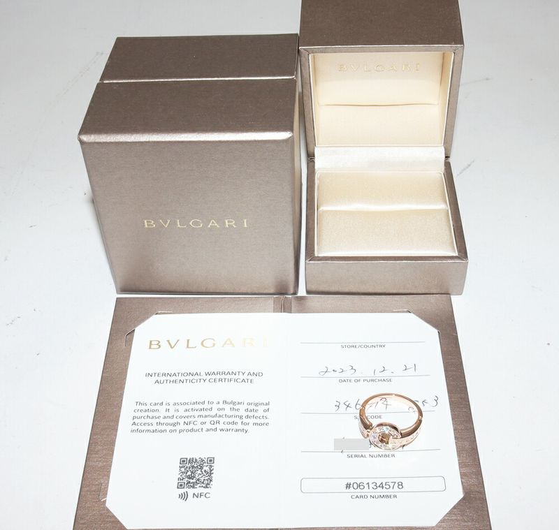 Bulgari Bvlgari Ring 18K Pink Gold Diamond 028ct Bvlgari Pave Diamond Ring