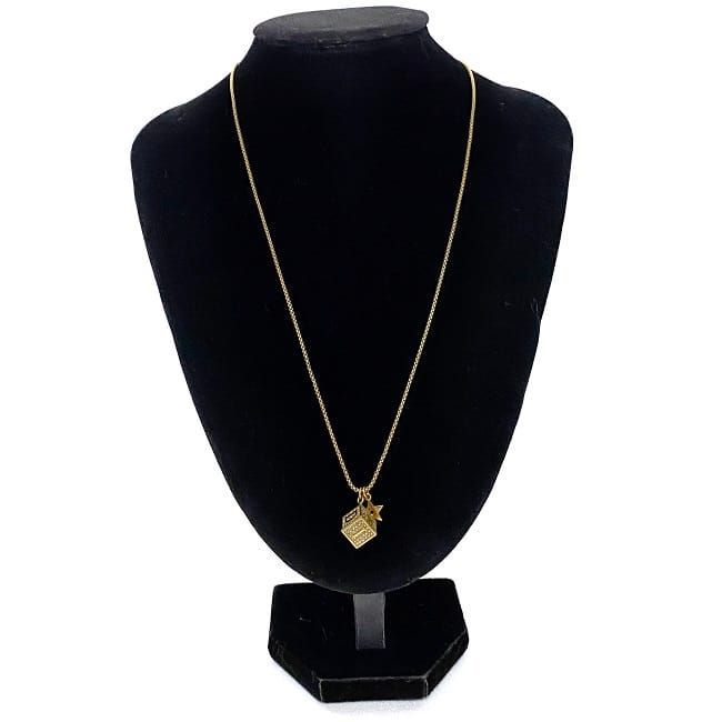 Christian Dior Cube Necklace Gold Excellent Condition Dice GP