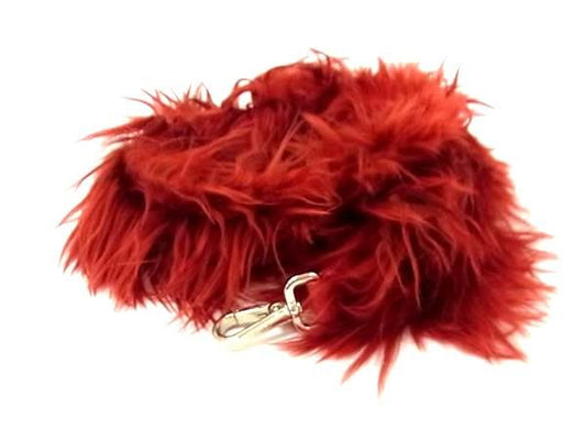 Fendi Strap You Fur And Leather Shoulder Strap For Bag Shoulder Strap In Red
