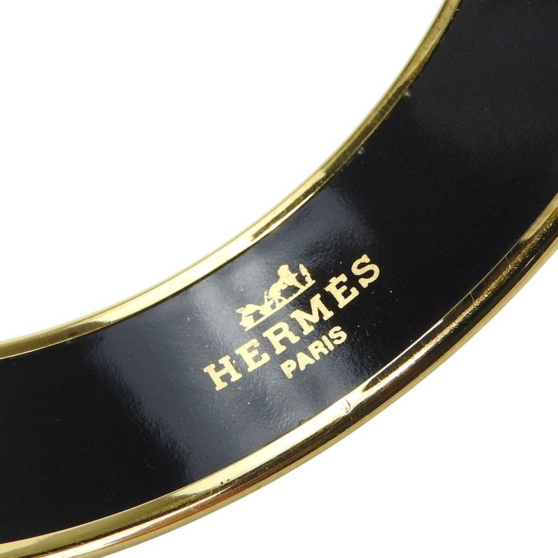 Hermes Bracelet Emile GM Metal Cloisonne Multicolor Black Pink Gold Hardware