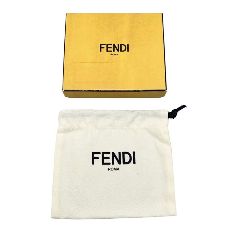 Fendi Card Case Flip Case 7m0312 Aglp F0l6b Ff Logo Asphalt Black Gray Silver