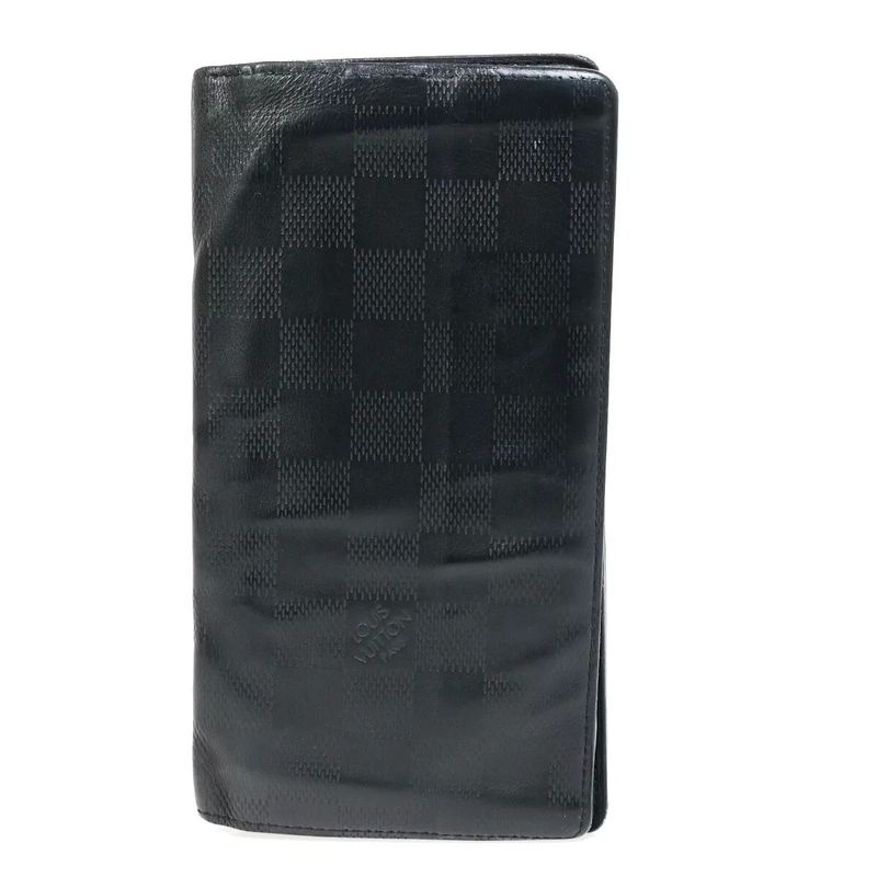 Louis Vuitton Long Wallet Damier Infini Portefeuille Blazer Black Leather