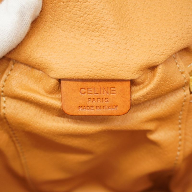 Celine Vanity Bag Macadam PVC Brown Gold Hardware Women