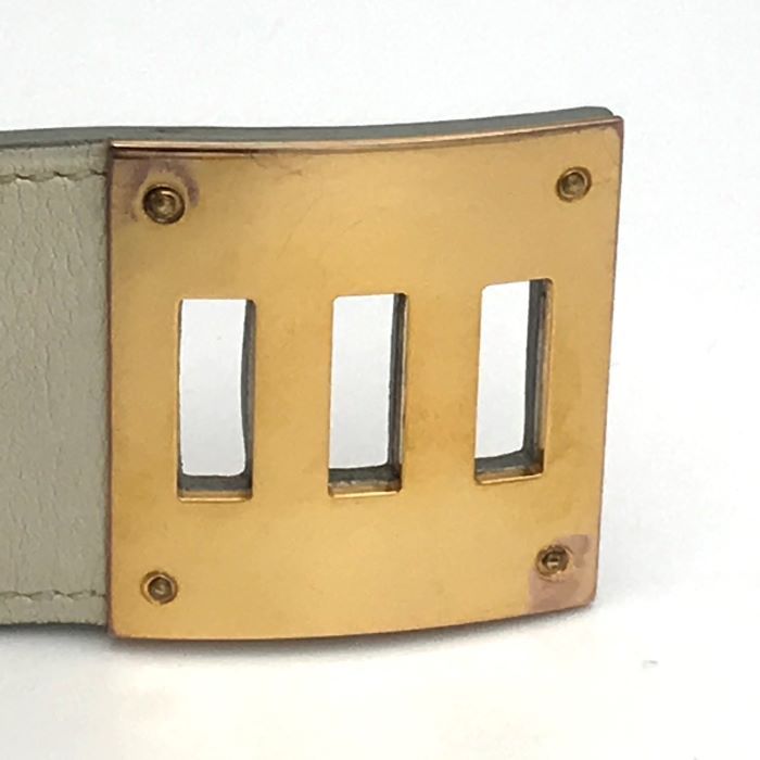 Hermes Kelly Dog Bracelet Swift White
