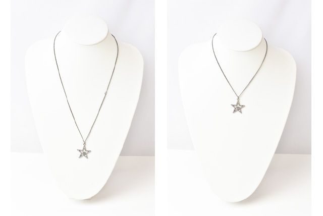 Chanel Necklace Pendant Star Motif Coco Mark CC Chrome Silver Rhinestone 230909