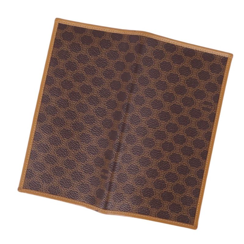 Vintage Celine Wallet Long Wallet Macadam Pattern Leather Women's Made In Italy