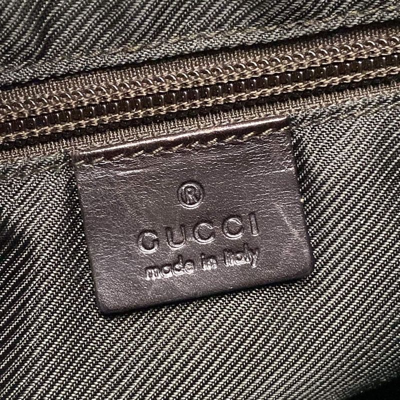 Gucci Shoulder Bag GG Pattern 101682 Dark Brown Leather