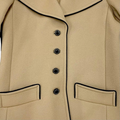 Gucci Single Breasted Coat Outer Chester Long Wool Beige Black