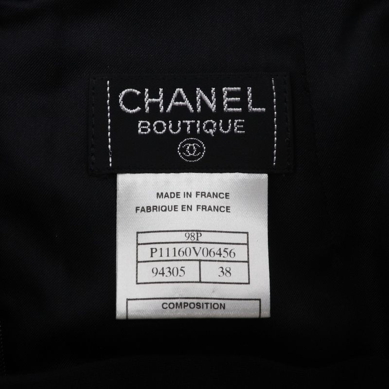 Chanel 94305 P11160v06456 Wool And Silk Black Women's Skirt