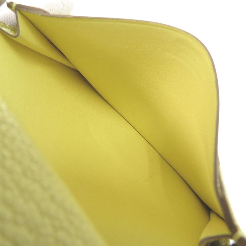 Hermes Bearn Card Case Chevre Mizor Lime Stamped W (made In 2024) Yellow 1650