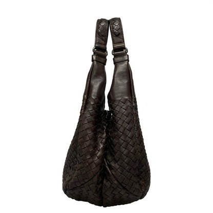 Bottega Veneta Intrecciato Tote Bag 125787 Dark Brown Leather