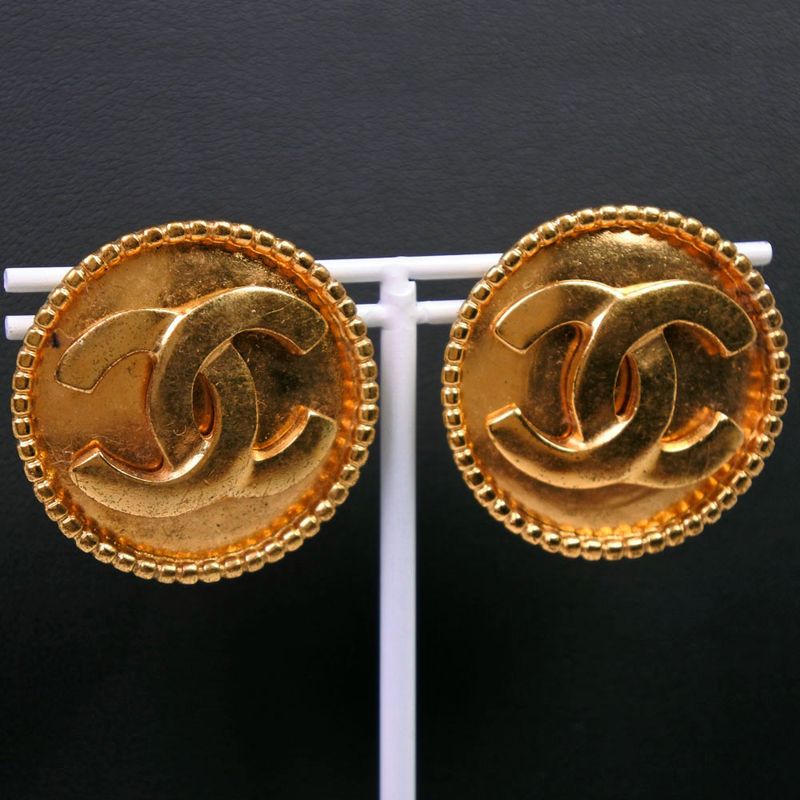 Chanel Coco Mark Gold Plated And Colored Stones 96A Ladies 27.8g Earring