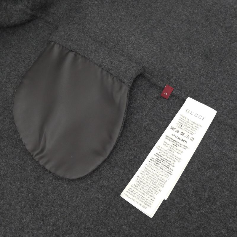 Gucci Wool Long Coat 40 Size Gray 797050 24-25aw Women's Outerwear