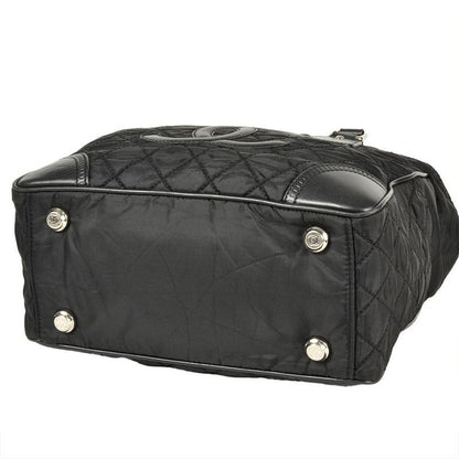 Chanel Paris New York Line Tote Bag Nylon Leather A33100 Black Coco Mark