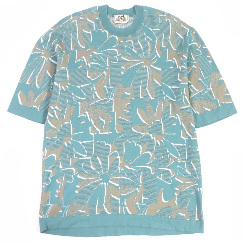 Hermes 2022 100% Cotton Pazzle Floral All Over Pattern Cut And Sewn Short