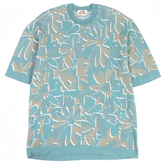 Hermes 2022 100% Cotton Pazzle Floral All Over Pattern Cut And Sewn Short