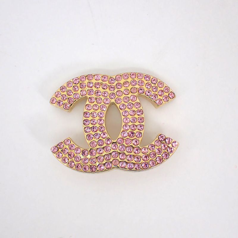 Chanel / Coco Mark / Pink Rhinestone / Brooch / G512-32