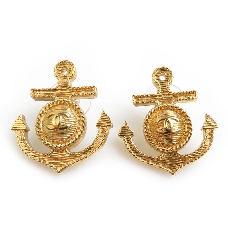 Chanel Earrings Coco Mark Anchor