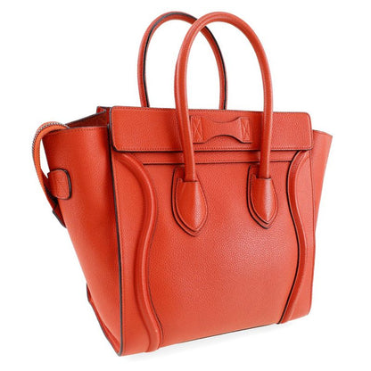 Celine Luggage Micro Calf Red Women's Handbag