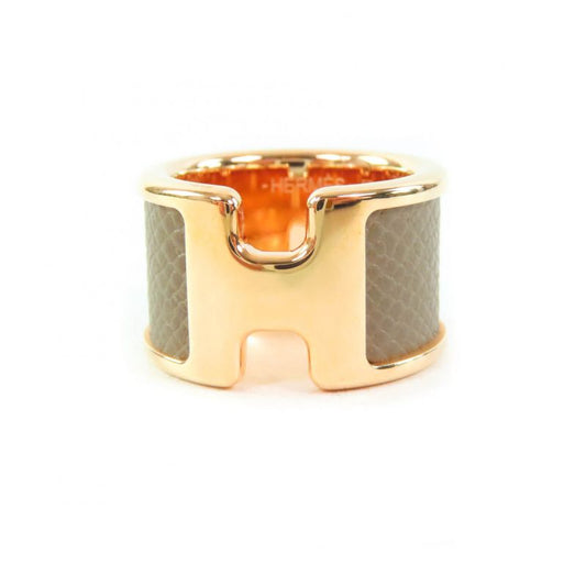 Hermes Olympe GM Etoupe Pink Gold Vaux-madame H Design Ring - Ring XS Size