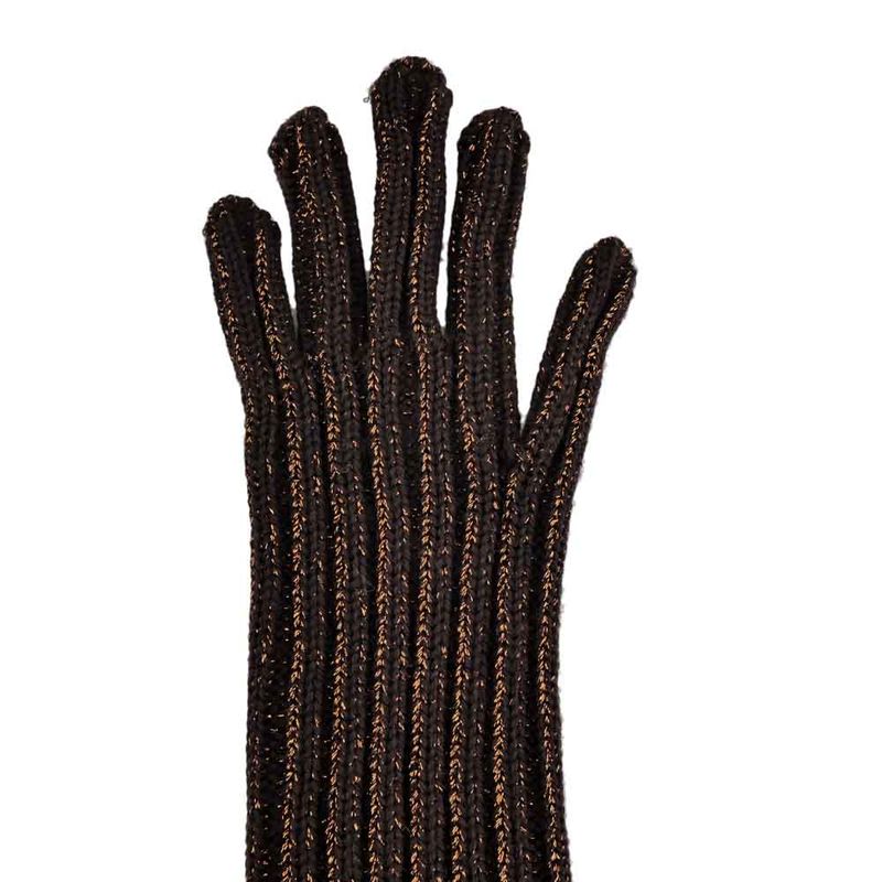 Prada Long Gloves Brown Orange Lamé Gloves S Ladies Women