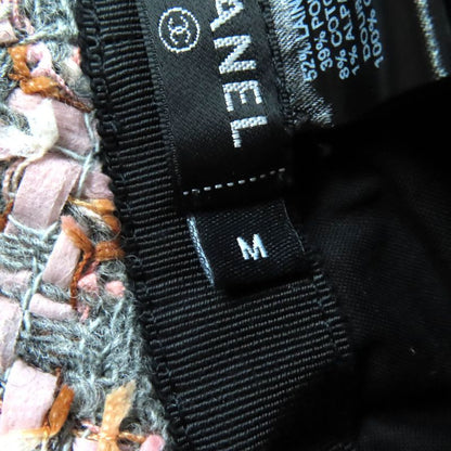CHANEL Alpaca Blend Ribbon Tweed Bucket Hat With Coco Mark Hardware Gray Pink M