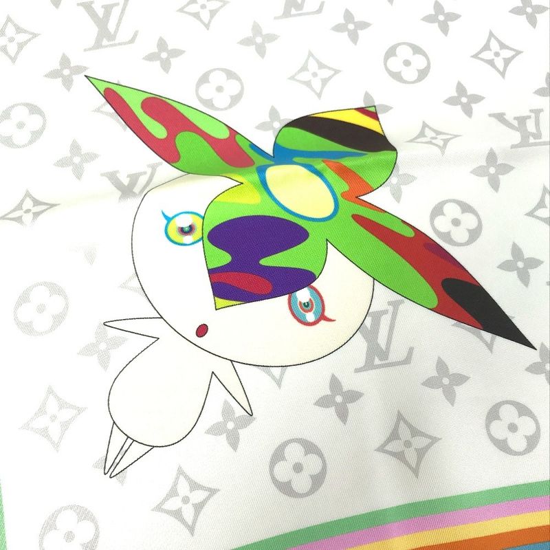 Louis Vuitton Scarf Monogram Superflat Characters Square 70 M96273 Silk Bronze