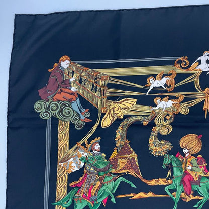Hermes Carre 90 Au FIL De La SOIE Silk Scarf With Box