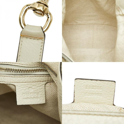 Gucci GG Canvas Bamboo Handbag Shoulder Bag 2WAY 282315 Beige Ivory Canvas