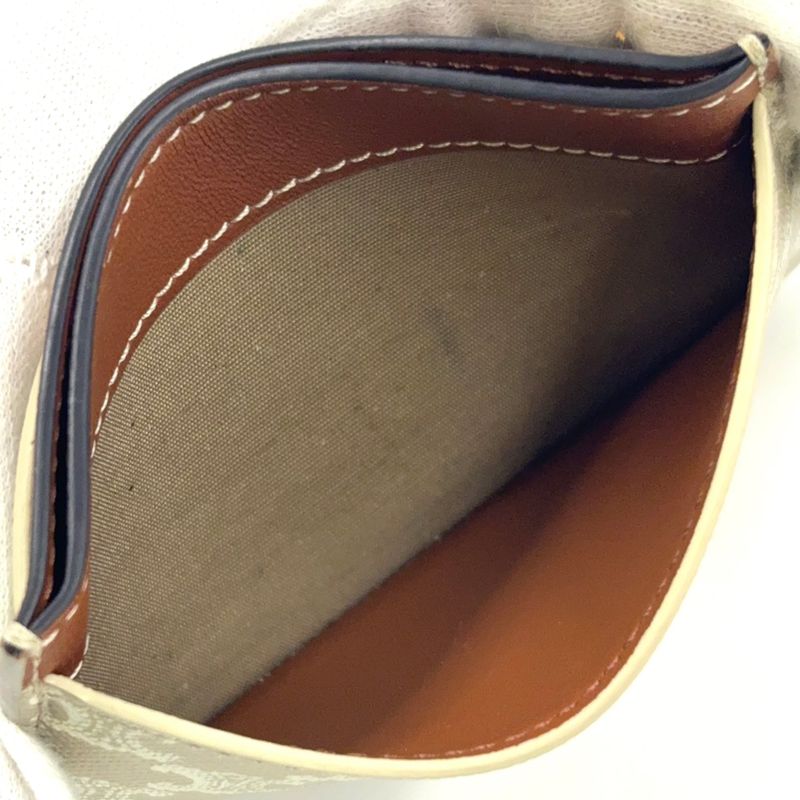 Celine Triomphe Logo Passcase Leather Brown Beige And White Card Case