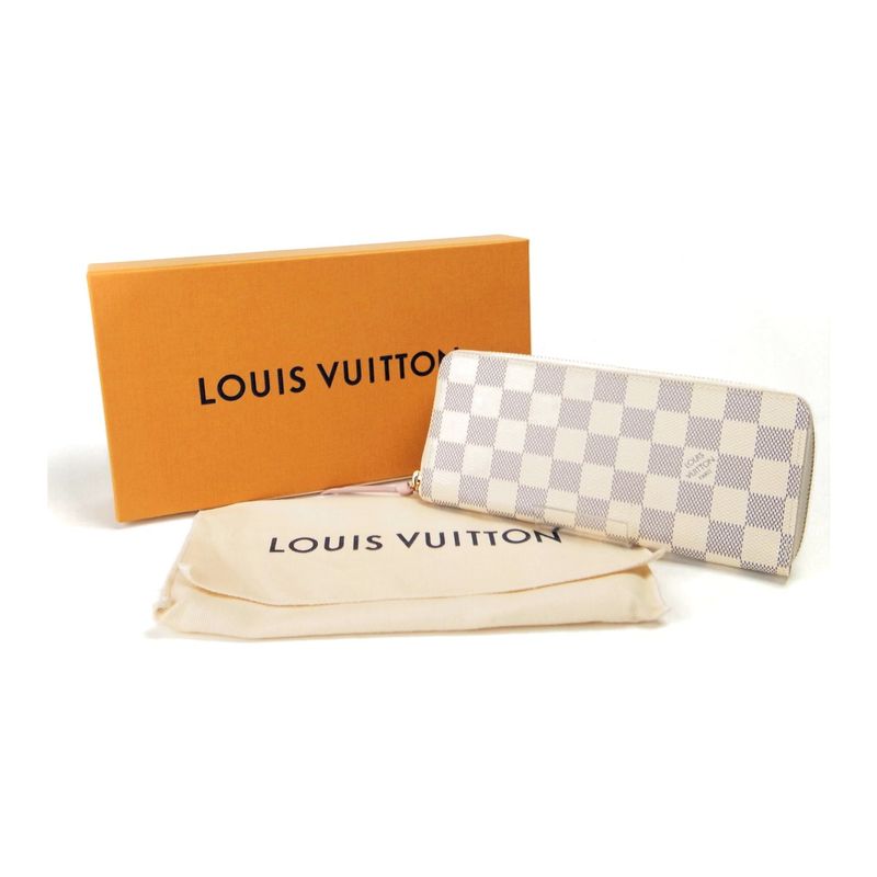 Louis Vuitton Portefeuille Clemence Damier Azure N61264 Women's Long Wallet