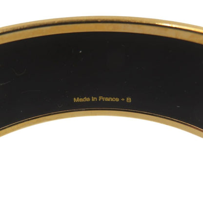 Hermes Emile GM Bracelet Tea For Two Cloisonne Metal Yellow Bangle 0242 Hermes