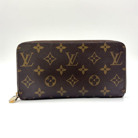 Louis Vuitton Zippy Wallet Monogram Fuchsia PVC Brown Round Zipper Long Wallet