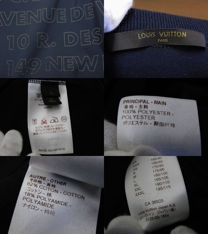 Louis Vuitton Rm162 JUJ Hay81w - Size L Sweatshirt Trainers Men's Navy Logo