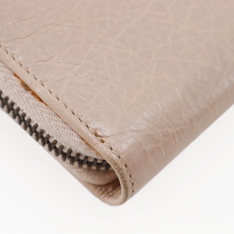 Balenciaga Classic Continental 253036 Calf Beige Pink Ladies Long Wallet