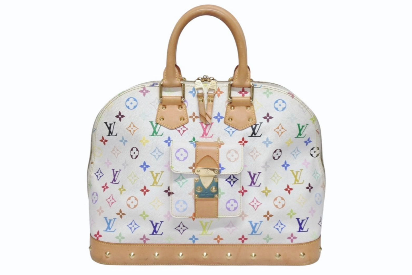 Louis Vuitton Takashi Murakami Alma GM Handbag Monogram Multicolor White