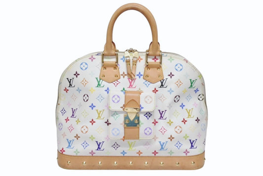 Louis Vuitton Takashi Murakami Alma GM Handbag Monogram Multicolor White