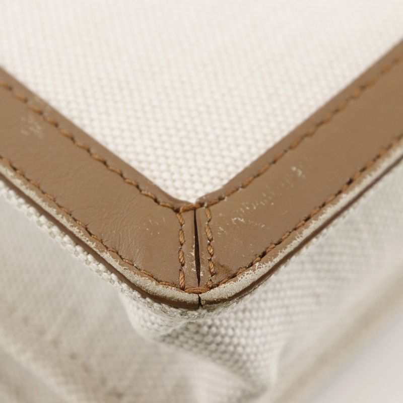 Balenciaga Navy Pochette 339937 Canvas And Leather Brown Women's Shoulder Bag