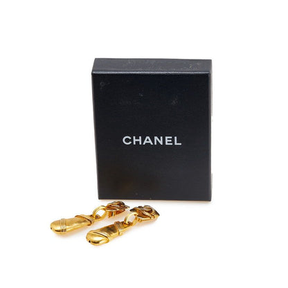 Chanel Vintage Coco Mark Earring Swing Gold Plated Ladies Chanel