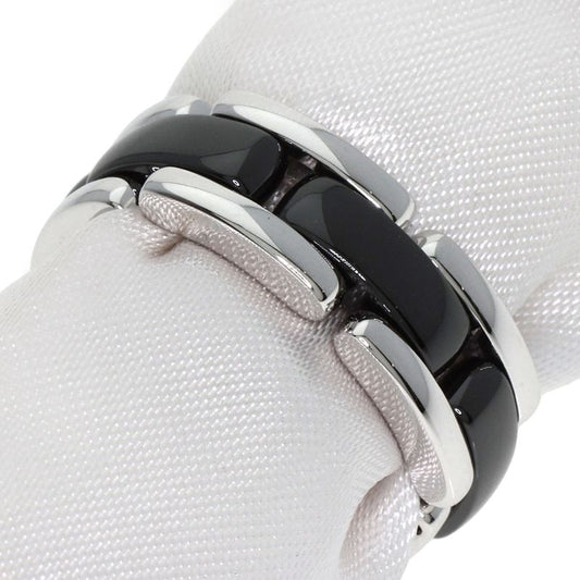 Chanel Ultra Black Ceramic #49 Ring / Ring 18K White Gold Ladies