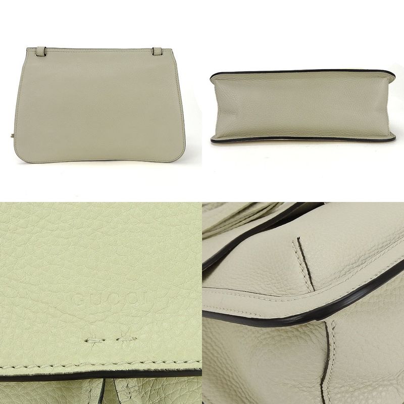 Gucci Shoulder Bag Bamboo Daily 370826 Leather Ivory Simple Usual Women Ladies