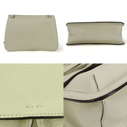Gucci Shoulder Bag Bamboo Daily 370826 Leather Ivory Simple Usual Women Ladies