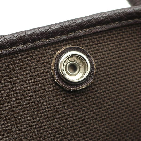 Hermes Tote Garden Party TPM Toile Sauache Buffalo Skipper Ebène Silver